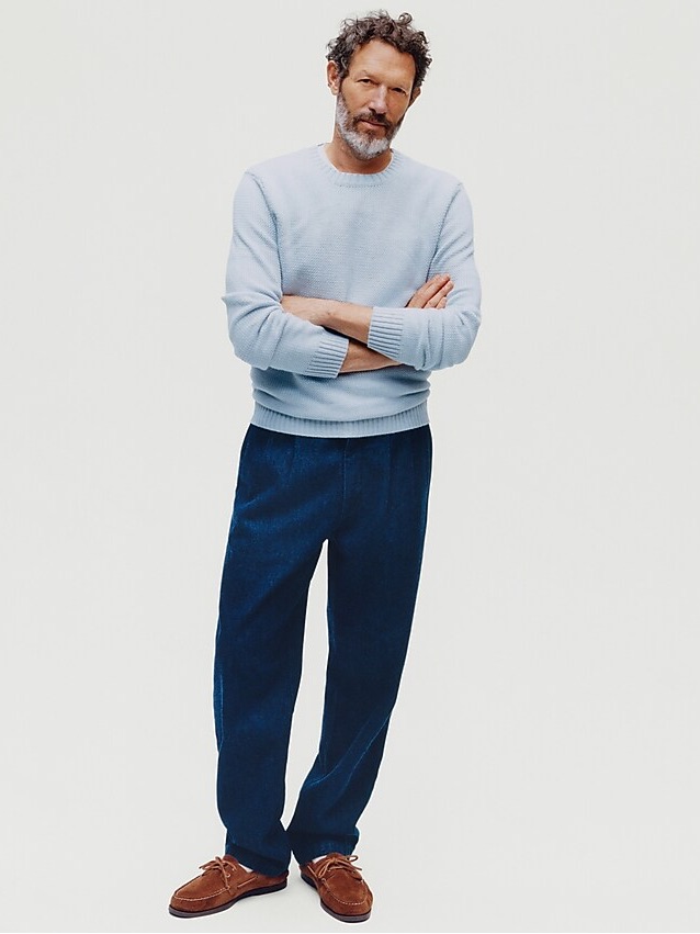 J Crew Basket-Stitch Cotton Crewneck Sweater